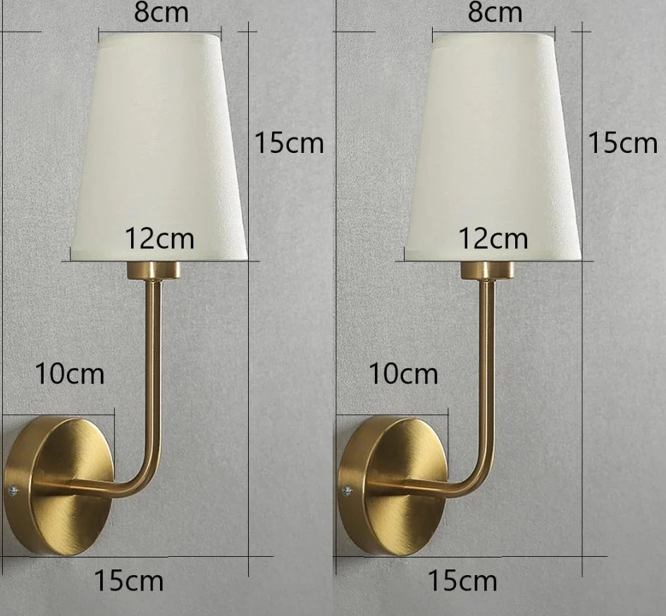 Simple Classic Indoor Wall Light Fixtures with Linen Shades