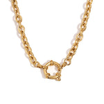 Load image into Gallery viewer, 18k Anchor Wheel Clasp Chain Necklaces
