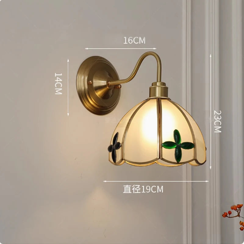 Retro Copper Tiffany Wall Lamp Light Fixture