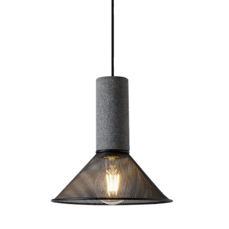 Vintage Concrete Tone Pendant Light Fixture