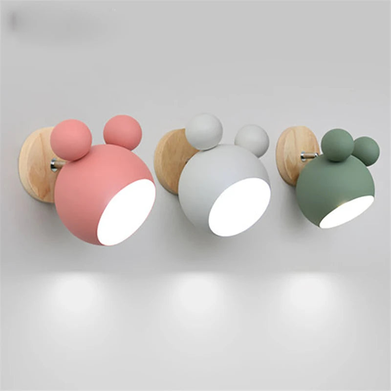 Mouse Inspired Wall Lamp for Children's Room