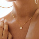 Load image into Gallery viewer, Dainty Zircon Letter Initial, Number, Symbol Chain Necklace
