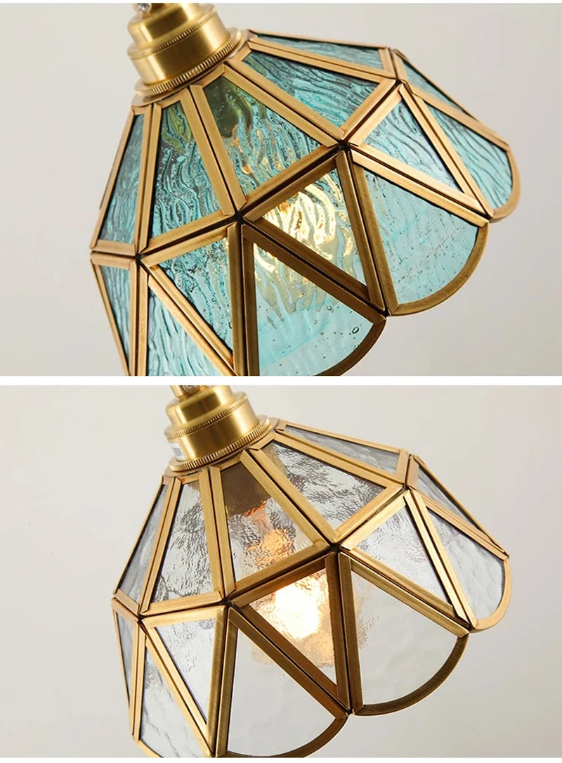 Retro Copper Tiffany Wall Lamp Light Fixture
