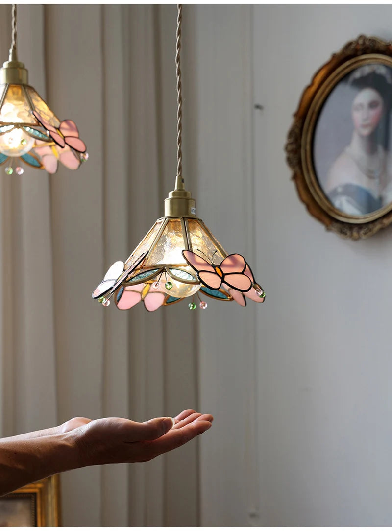 Retro Copper Tiffany Wall Lamp Light Fixture