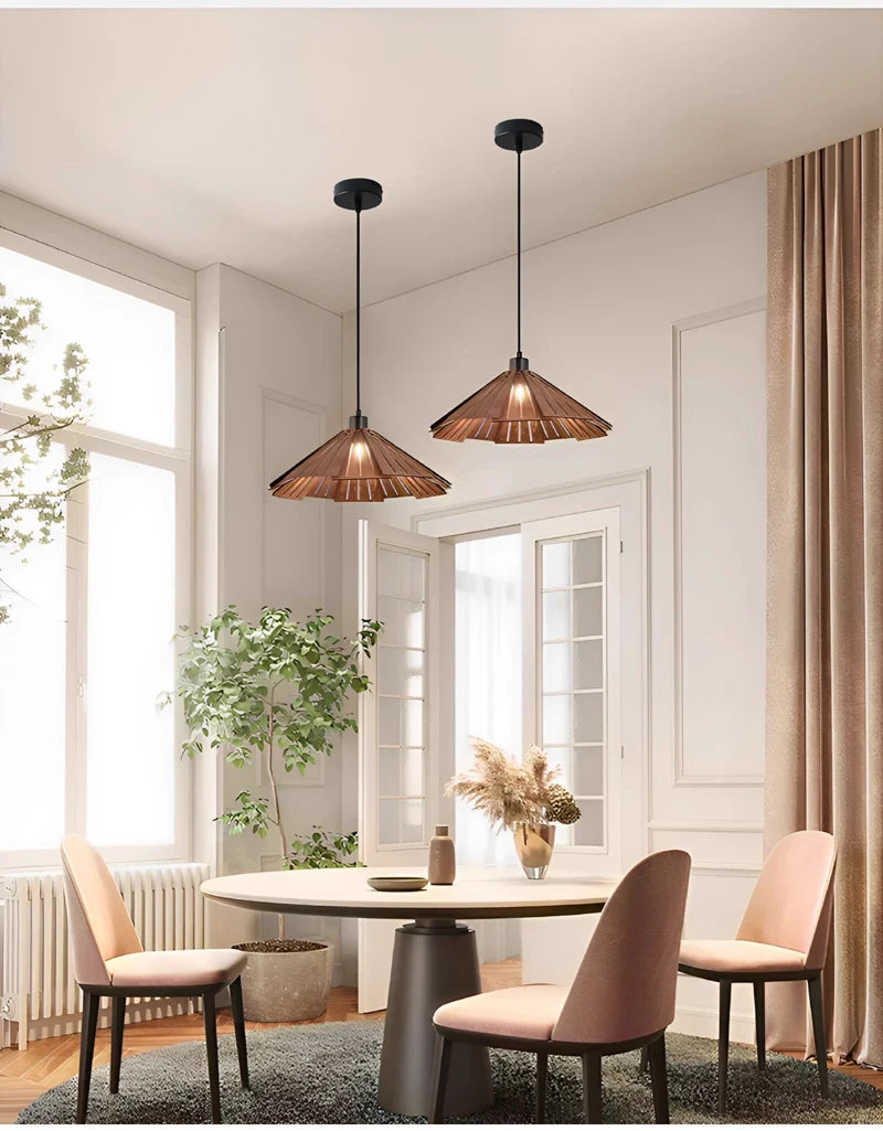 Wabi-Sabi Style Wood Pendant Light Fixture