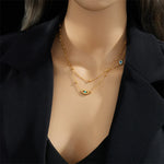 Load image into Gallery viewer, Dainty Satellite Chain Evil Eye Necklace Stack
