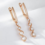 Load image into Gallery viewer, Dainty Dangle Diamonds Swirl Earrings
