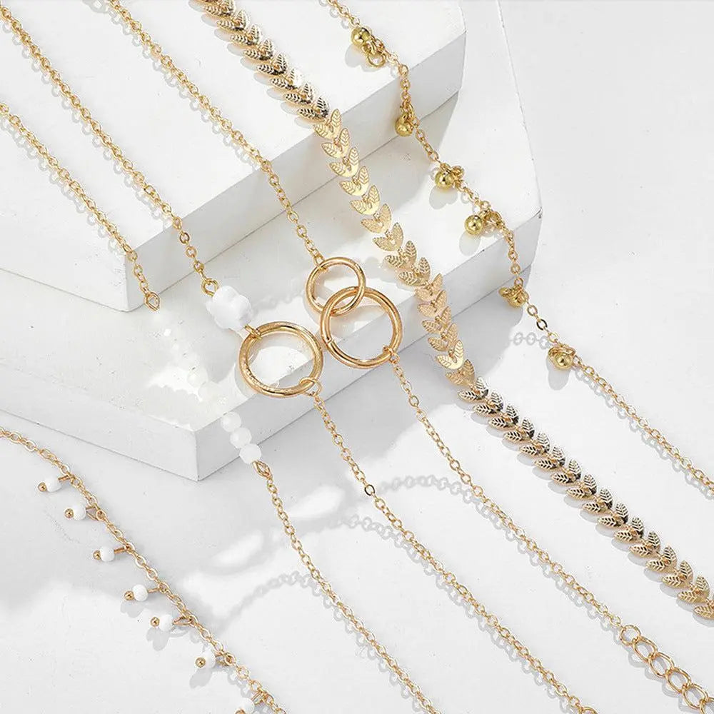 Dainty Boho Charm Bracelet in Gold