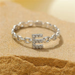 Load image into Gallery viewer, Dainty Diamond Letter Initial Ring

