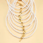 Load image into Gallery viewer, Elegant Gold Accented Pearl Letter Initial Necklace
