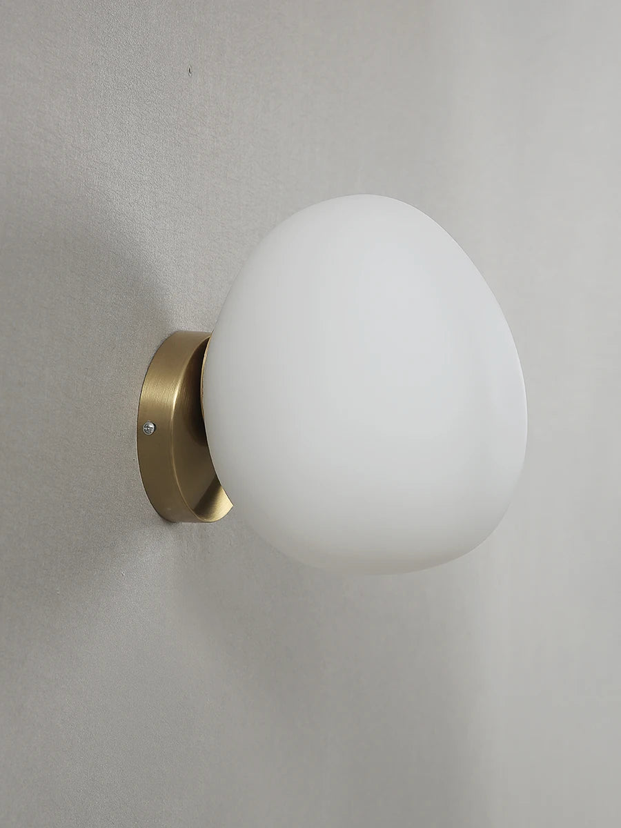 Artistic Egg Bulb Wall Light Fixture in White Acrylic Shade