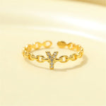 Load image into Gallery viewer, Dainty Diamond Letter Initial Ring
