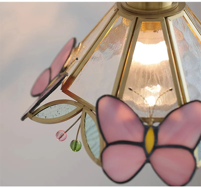 Retro Copper Tiffany Wall Lamp Light Fixture