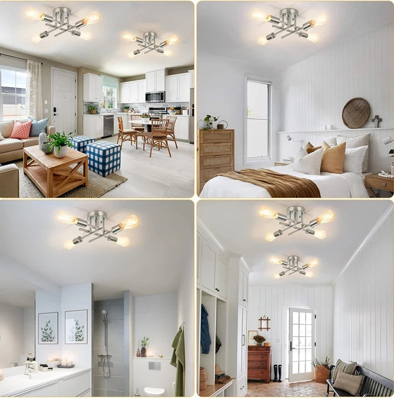 Metallic Nordic Flush-Mount Ceiling Light Fixture