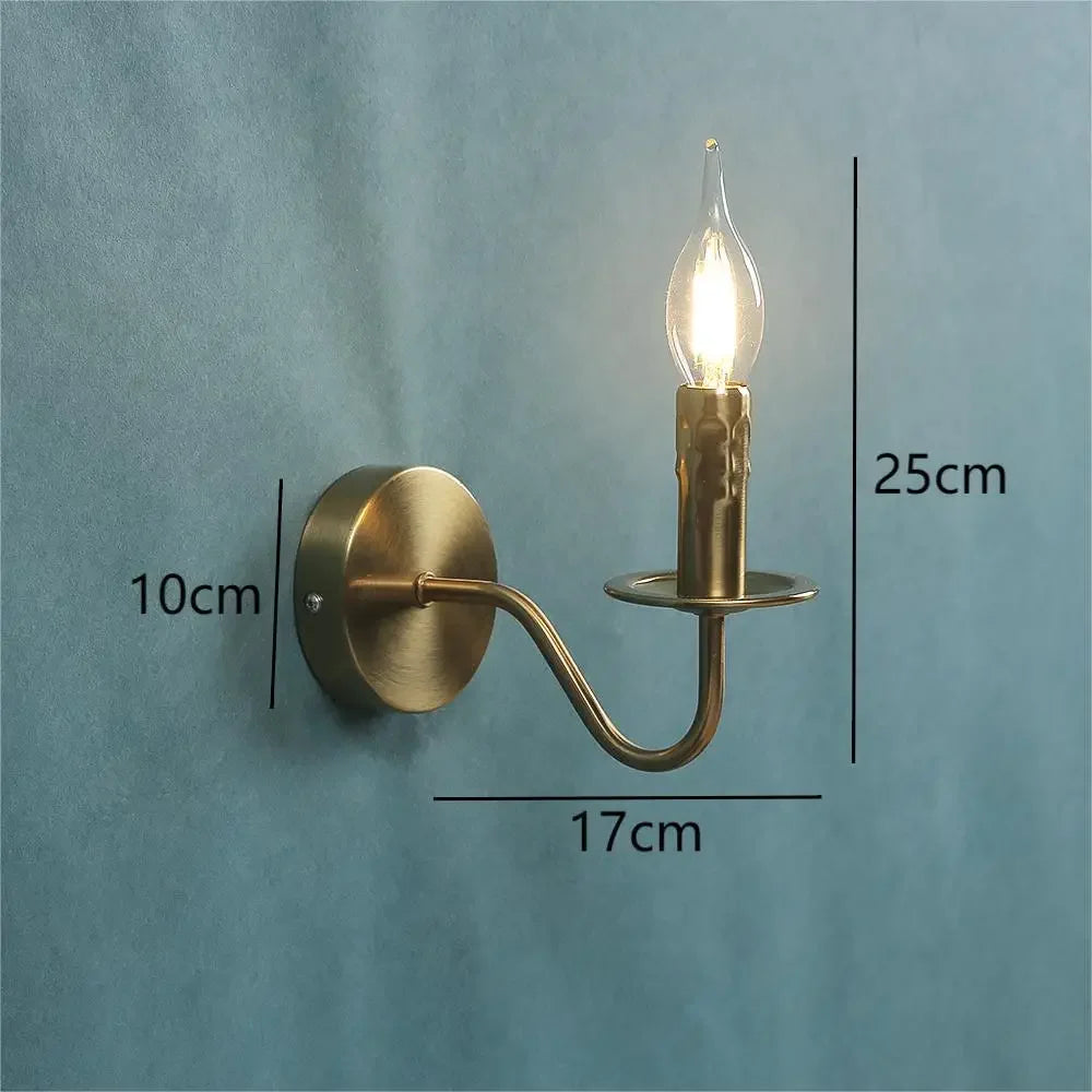 Iron Frame Egg Glass Ball Indoor Wall Lamp in Gold or Black