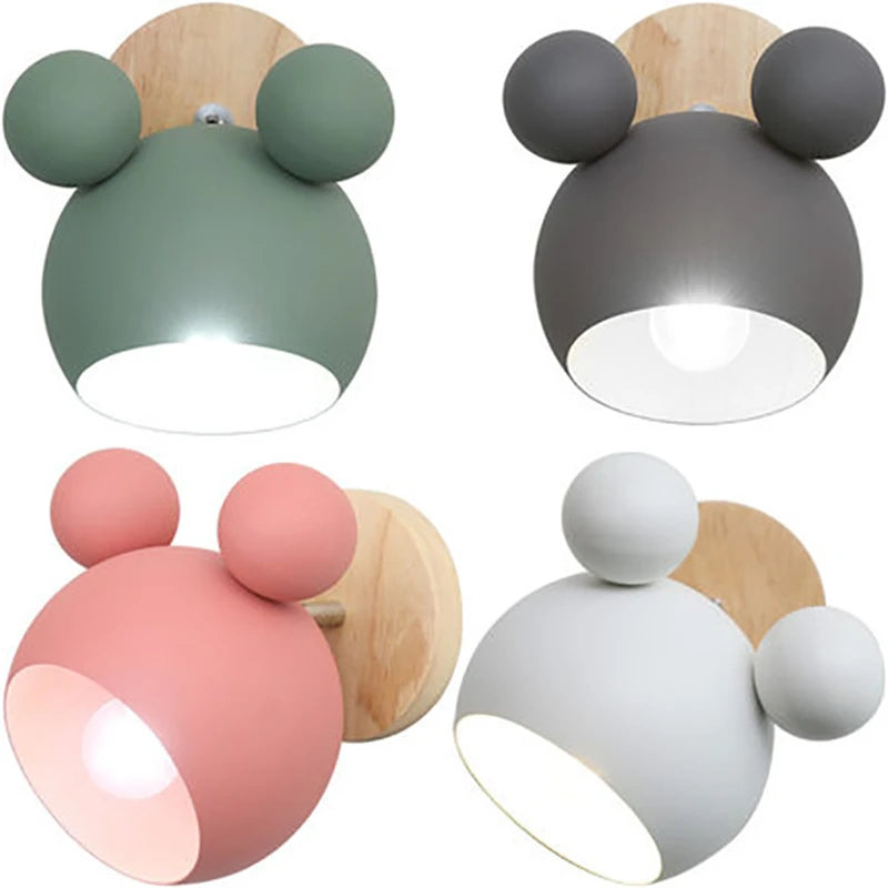 Mouse Inspired Wall Lamp for Children's Room