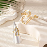 Load image into Gallery viewer, Adjustable Modern Swirl Bracelet and Ring Set
