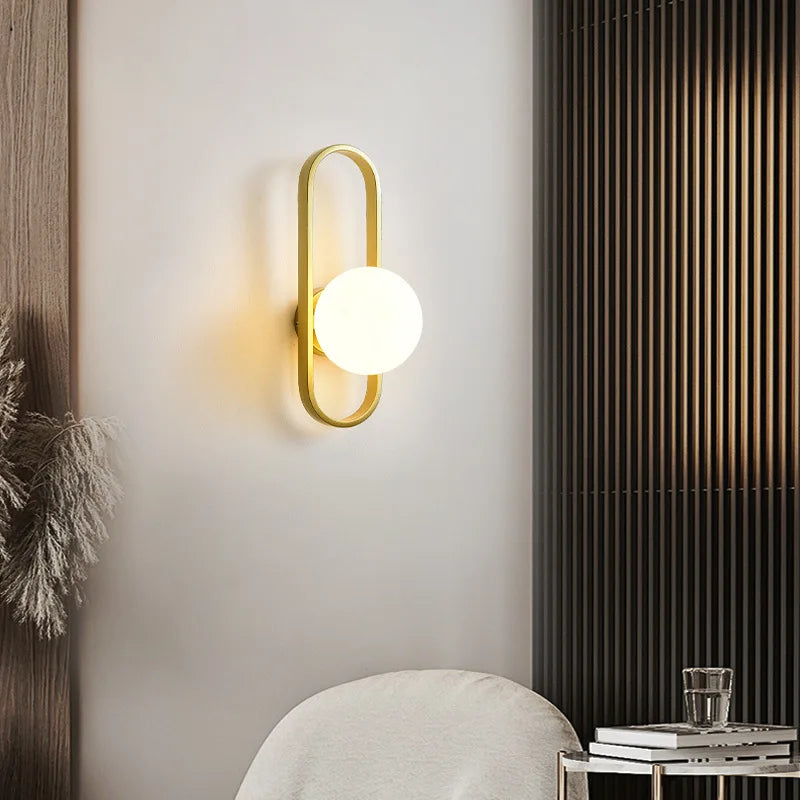 Minimalist Glass Globe Indoor Wall Light Fixture