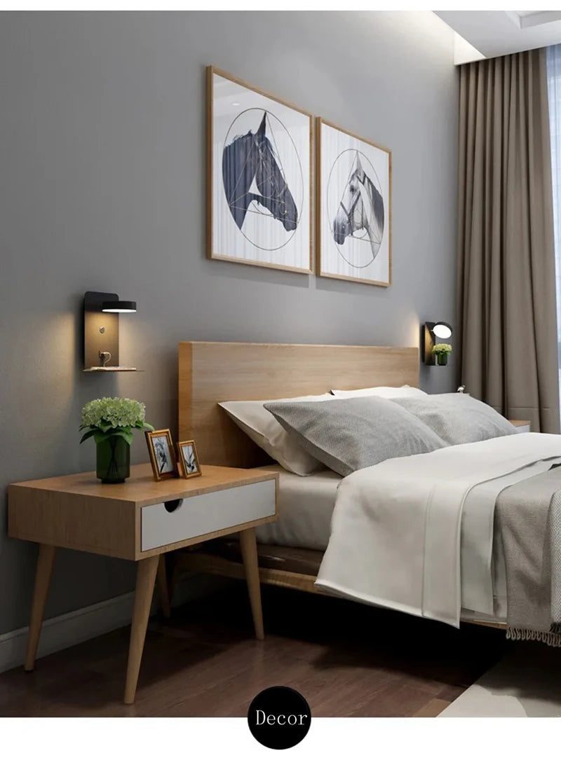 Sleek LED Indoor Wall Light With Mobile Phone Charging Port