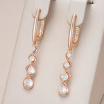Load image into Gallery viewer, Dainty Dangle Diamonds Swirl Earrings
