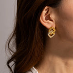 Load image into Gallery viewer, 18k Textured Dual Squircle Earrings

