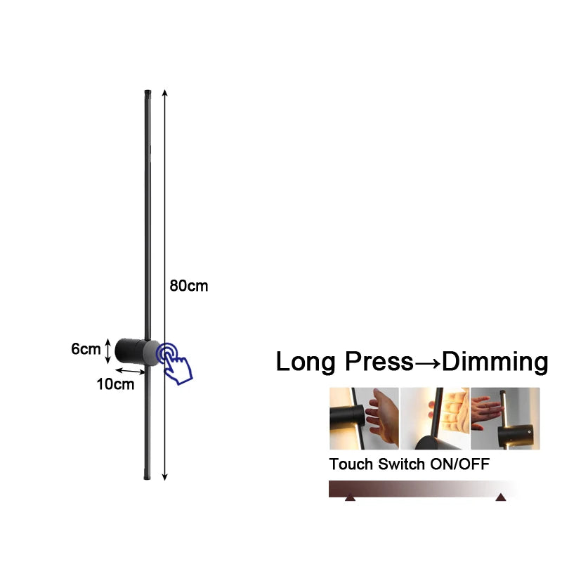 360° Rotatable Touch Dimmable LED Wall Sconce for Bedside &amp; Living Spaces