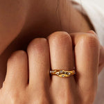 Load image into Gallery viewer, Gold Diamond Embedded Ring
