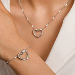Load image into Gallery viewer, Romantic Heart Woven Necklace and Bracelet Set
