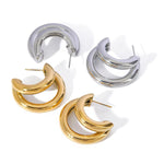 Load image into Gallery viewer, 18k Crescent Outline C Shaped Earrings
