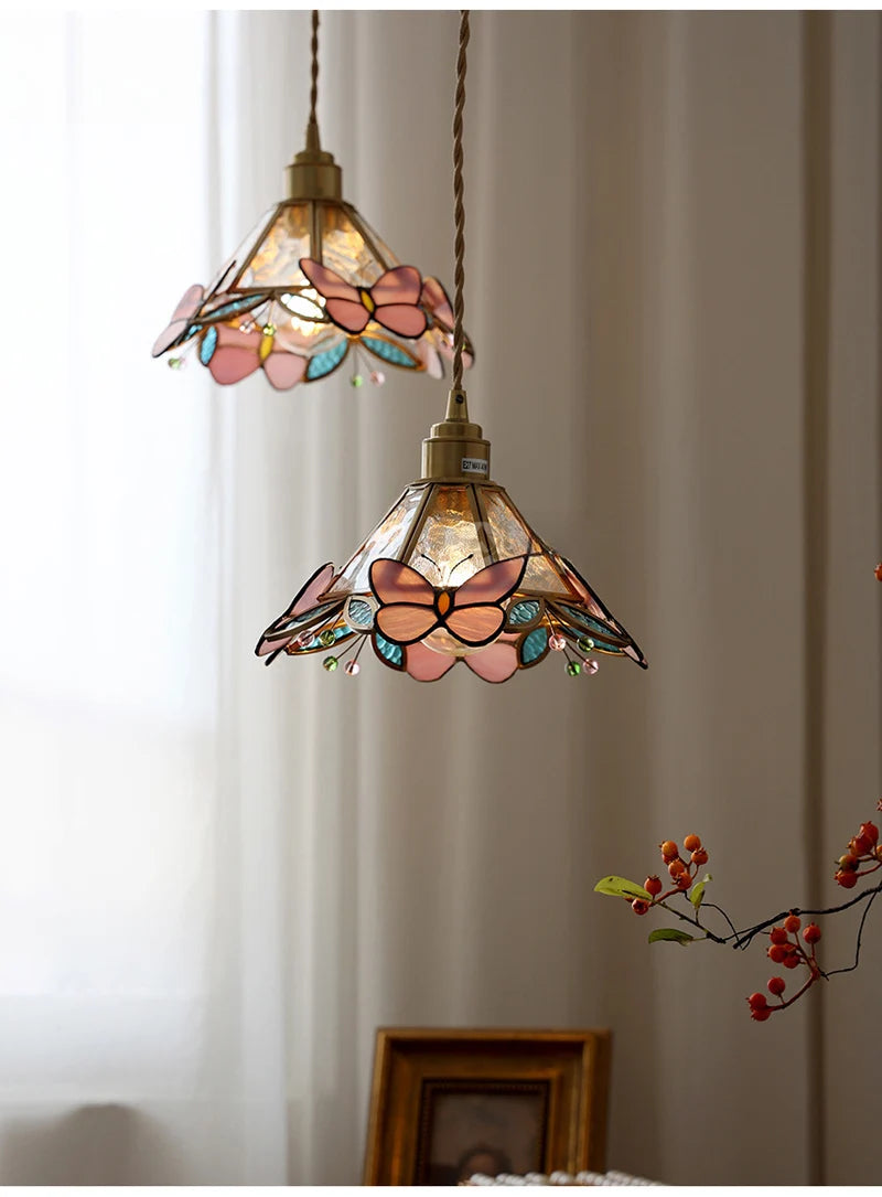 Retro Copper Tiffany Wall Lamp Light Fixture