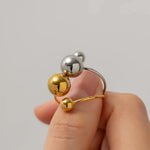 Load image into Gallery viewer, 18k Bold Two Ball Open Ring
