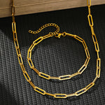 Load image into Gallery viewer, Paperclip Chain Bracelet and Necklace Set
