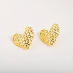 Load image into Gallery viewer, 14k Woven Heart Earrings
