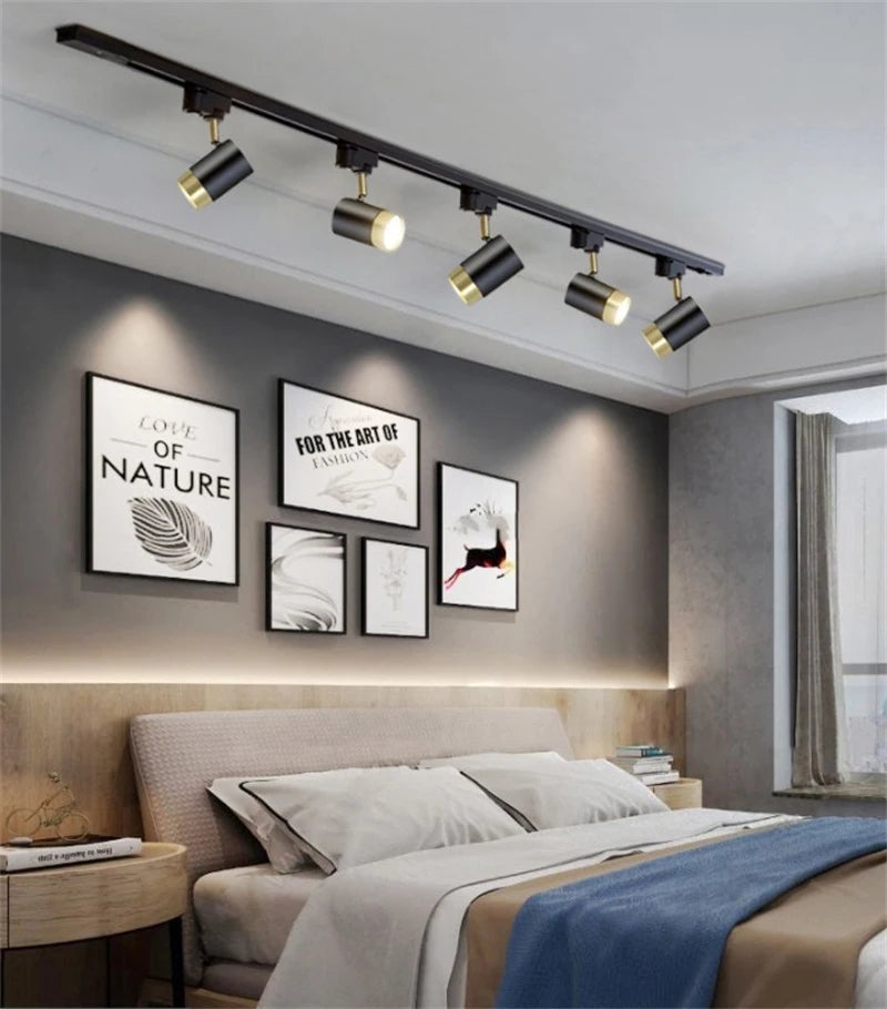 Multi-Angle Adjustable Flush-Mount Spotlight Track Lighting Fixture