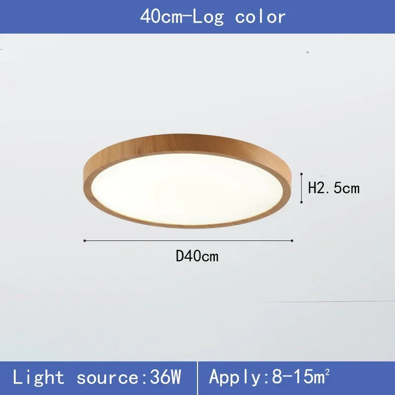 Modern LED Ceiling Light With Ultrathin Wood Grain Design