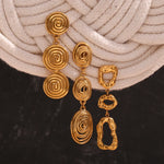 Load image into Gallery viewer, Classy Patterned Triple Dangle Earrings
