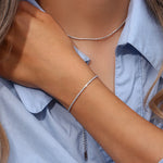 Load image into Gallery viewer, 2mm Dainty Tennis Chain Bracelet and Necklace
