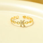Load image into Gallery viewer, Dainty Diamond Letter Initial Ring
