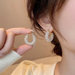 Load image into Gallery viewer, Bold Pearl Accented Hoop Earrings
