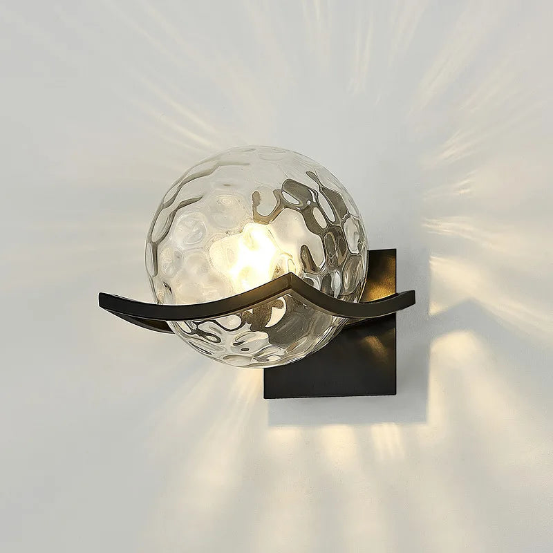 Modern Gold Glass Ball Indoor Wall Light