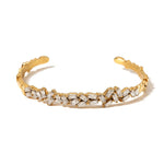 Load image into Gallery viewer, 18k Scattered Diamonds Bangle Bracelet
