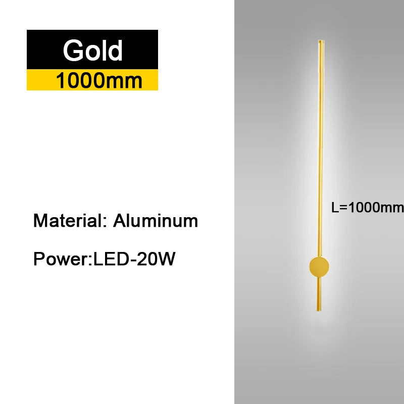 Modern Indoor 350° Rotatable Ambient Wall Sconce in Black or Gold