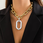 Load image into Gallery viewer, Chunky Two Tone Paperclip Bold Necklace

