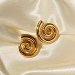 Load image into Gallery viewer, 18k Polished Spiral Earrings
