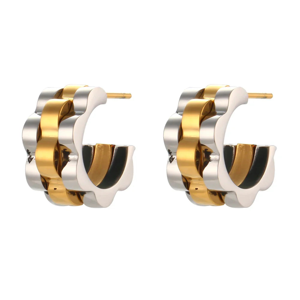 Textured Watch Hoop Earrings