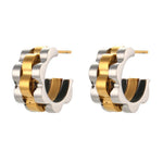 Load image into Gallery viewer, Textured Watch Hoop Earrings
