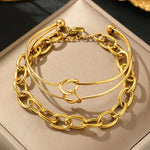 Load image into Gallery viewer, Dual Knot Paperclip Bracelet Stack

