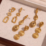 Load image into Gallery viewer, Classy Patterned Triple Dangle Earrings
