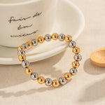 Load image into Gallery viewer, Two Tone Gold &amp; Silver Beaded Bracelet
