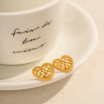 Load image into Gallery viewer, 18k Open Heart Mesh Earrings
